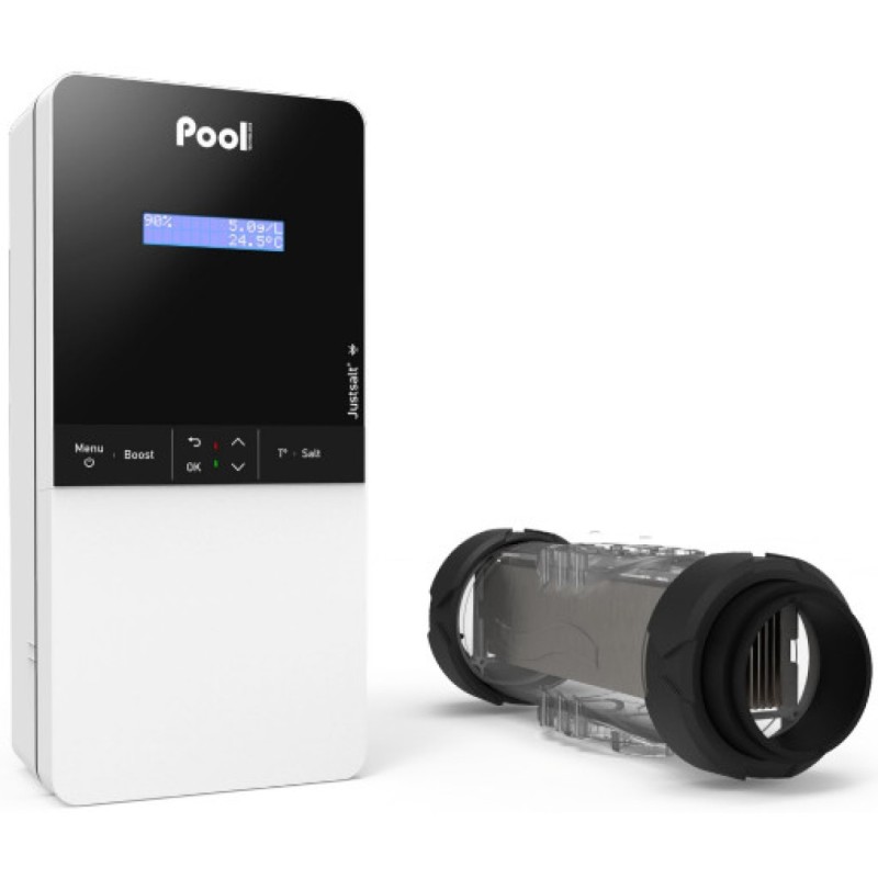 Electrolizor de sare pentru piscina, 80 mc, cu sonda ORP si Bluetooth, Justsalt Pro Clor  - Pool Technologie G4HX16