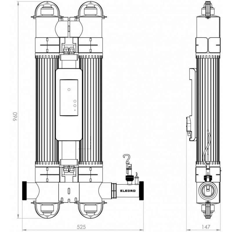 Lampa cu ultraviolete UV-C, 28 m3 / h, 110 W, Quantum Double Clasic, pentru piscine pana la 130 mc – Elecro Engineering UK Q-35-EU