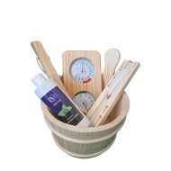 Kit 4 accesorii pentru sauna + esenta CADOU 