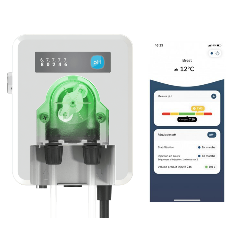 Pompa dozatoare pH, analogica, 1.5 l/h, cu wi-fi si iluminat inteligent, pentru piscine pana in 150 mc  Phileo VP - CCEI France