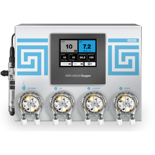 Sistem de dozare si control Oxigen / pH / Algicid / Floculant, digital, Wi-Fi, pentru piscine pana in 250 m3 - Asin Aqua Oxygen