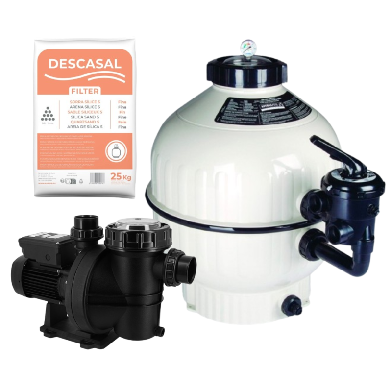 Kit filtrare piscină 14 mc/h — Cantabric D600 + pompă Espa Nox + nisip