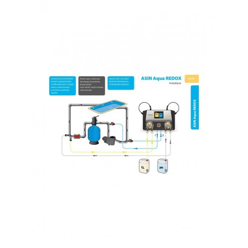 Sistem de dozare si control pH/Clor liber, digital, Wi-Fi, pentru piscine pana in 250 m3 - Asin Aqua Net