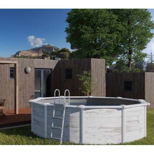 Piscina supraterana prefabricata GRE rotunda 460 x 120cm ALB