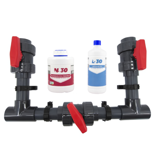 BYPASS - instalatie piscina 50 mm - 3 robineti, 2 teuri, 3 ml teava ASTRALPOOL