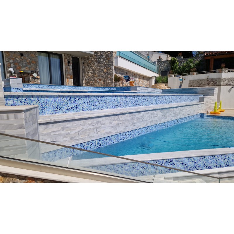 Mozaic din sticla 2.5x2.5, suport poliuretan - Mosavit BP-MIX