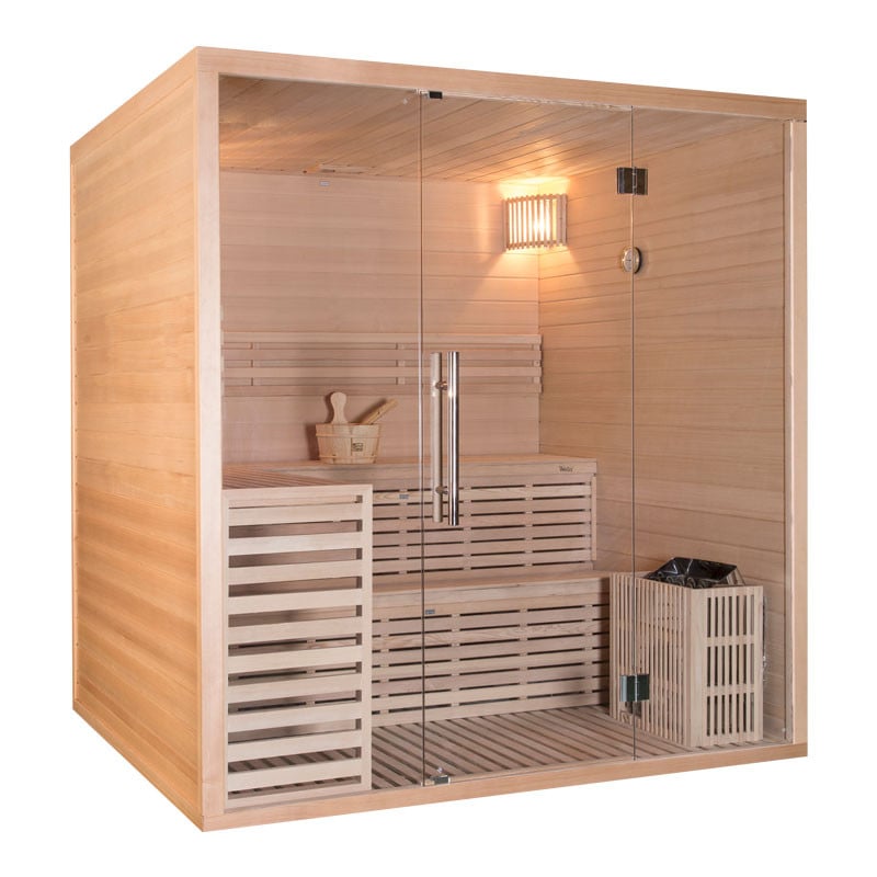 Sauna uscata finlandeaza Serenius din lemn de pin canadian, 4 persoane, 180x150x210 cm - Wellis