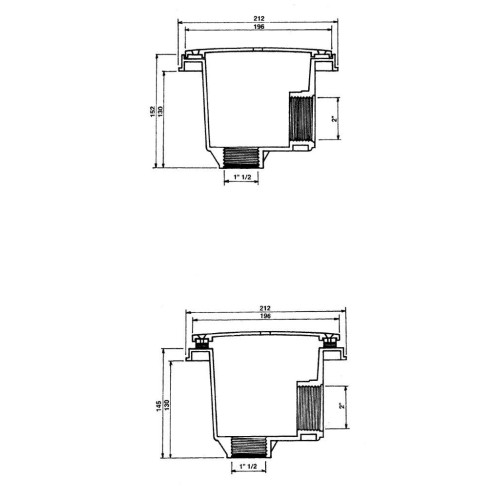 Sifon grila inox, corp ABS, lipire, pentru piscine pe liner/beton Vamilla 483256