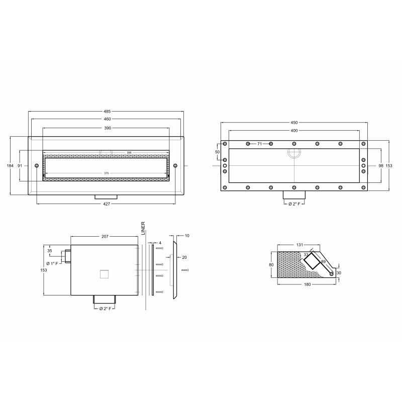 Skimmer din inox pentru piscine pe liner/beton Vamila 15419123