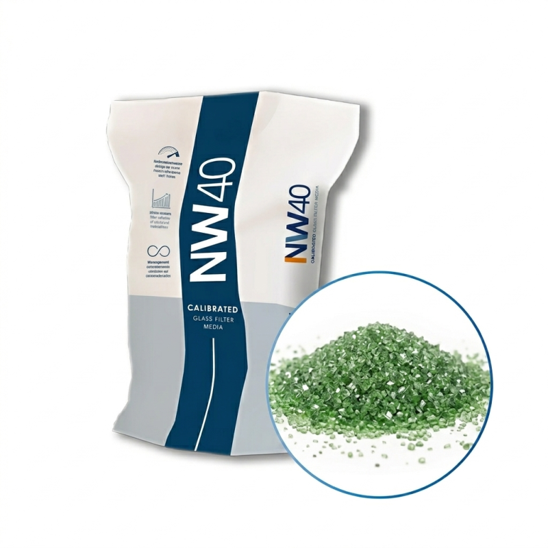 Nisip sticla pentru filtrarea apei din piscina 0.6-1.2 mm, 20 kg - Nature Works 