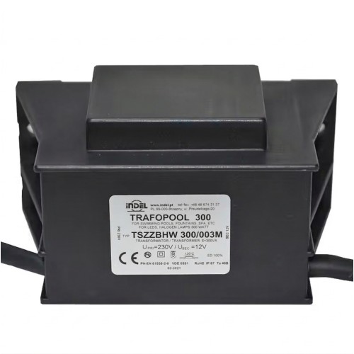 Transformator iluminat piscine 230V-12V AC, IP67, Indel 300W/003M