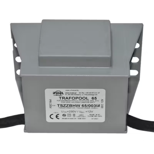 Transformator iluminat piscine 230V-12V AC 5.42A, IP67, Indel 65W/003M