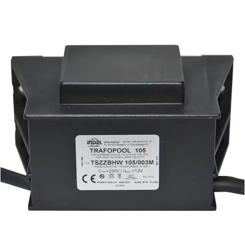 Transformator iluminat piscine 230V-12V AC 8.75A, IP67, Indel 105W/003M