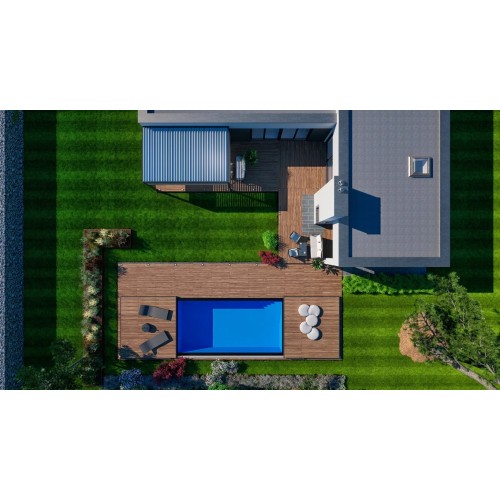 Acoperire piscina tip terasa mobila - Bergen 6 x 3m