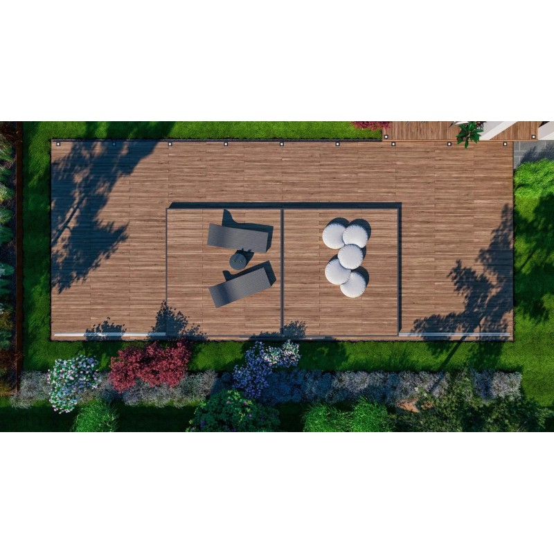 Acoperire piscina tip terasa mobila - Bergen 6 x 3m