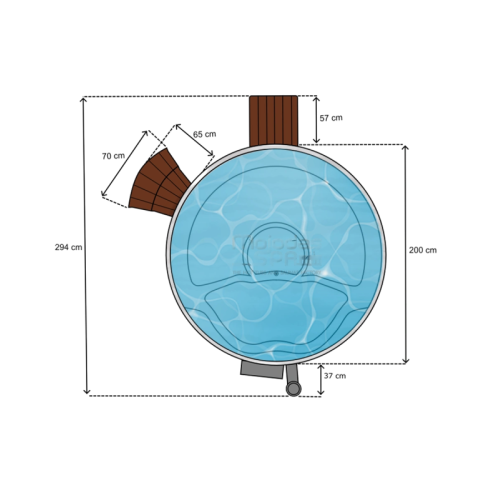 Cadă hidromasaj tip Ciubăr - Classic Round In, Mojodas