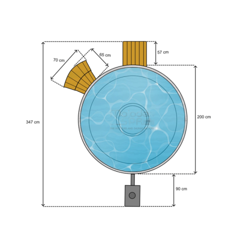 Cadă hidromasaj tip Ciubăr - Classic Round Out, Mojodas