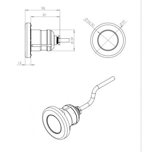 Proiector mini cu LED ALB Limulus, 4W, pentru piesa de trecere - AstralPool 52130