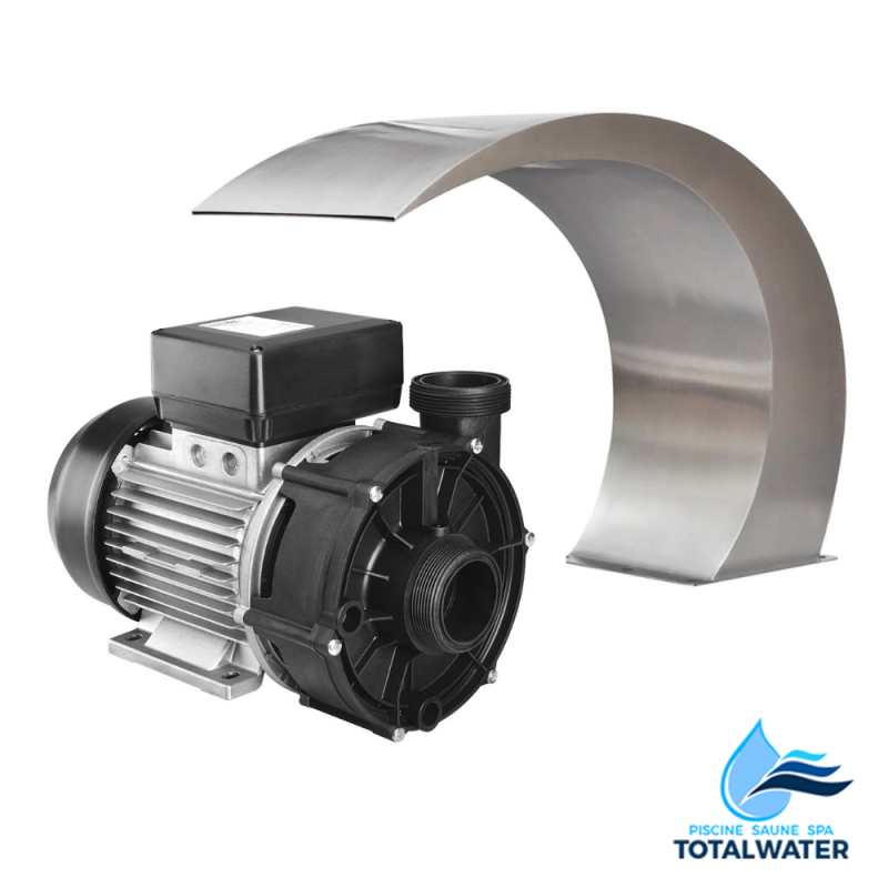 Set cascada pentru piscina inox AISI316, 600 mm + pompa hidromasaj SAM2-240 Astralpool TWTCF