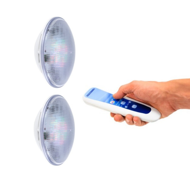 Bec cu LED RGB LumniPlus Wireless (2 bucati) cu telecomanda, 27W, PAR56 - AstralPool 59127