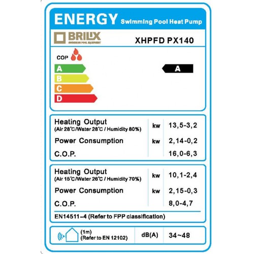 Pompa de caldura piscina InverterBOOST XHPFD PX 100 9,5kW BRILIX