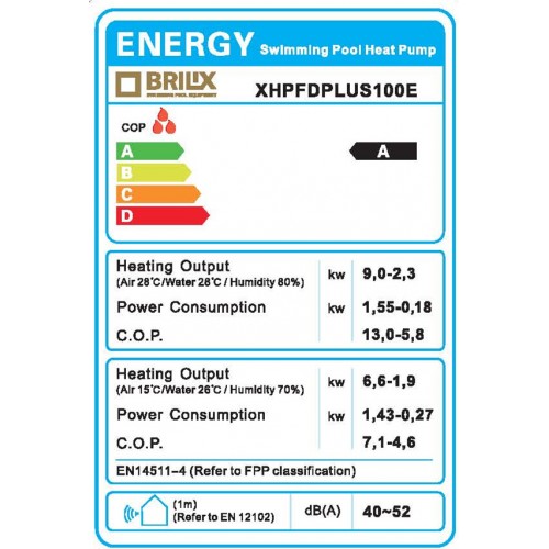 Pompa de caldura piscina inverBOOST XHPFDPLUS 100 E 9kW BRILIX