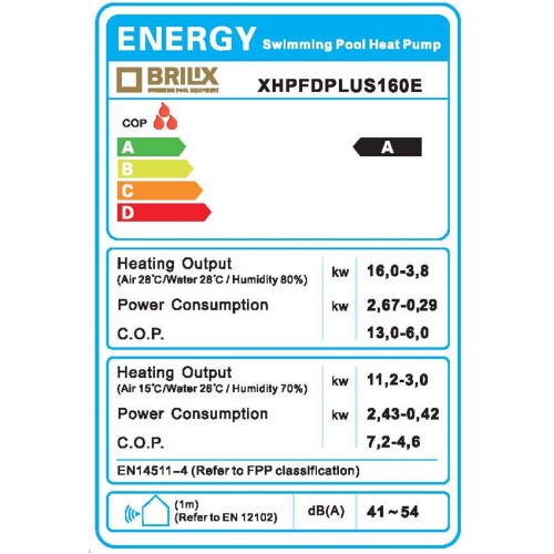 Pompa de caldura piscina inverBOOST XHPFDPLUS 160 E 15kW BRILIX