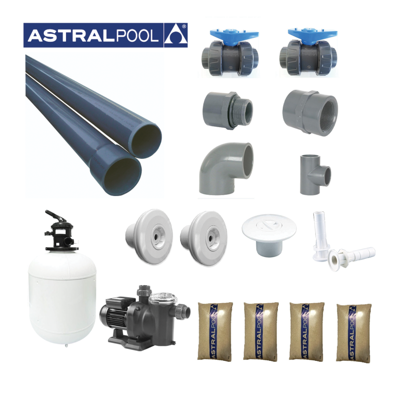 Kit echipamente piscina pentru volum 56-112 m3/h AstralPool KIT60MC
